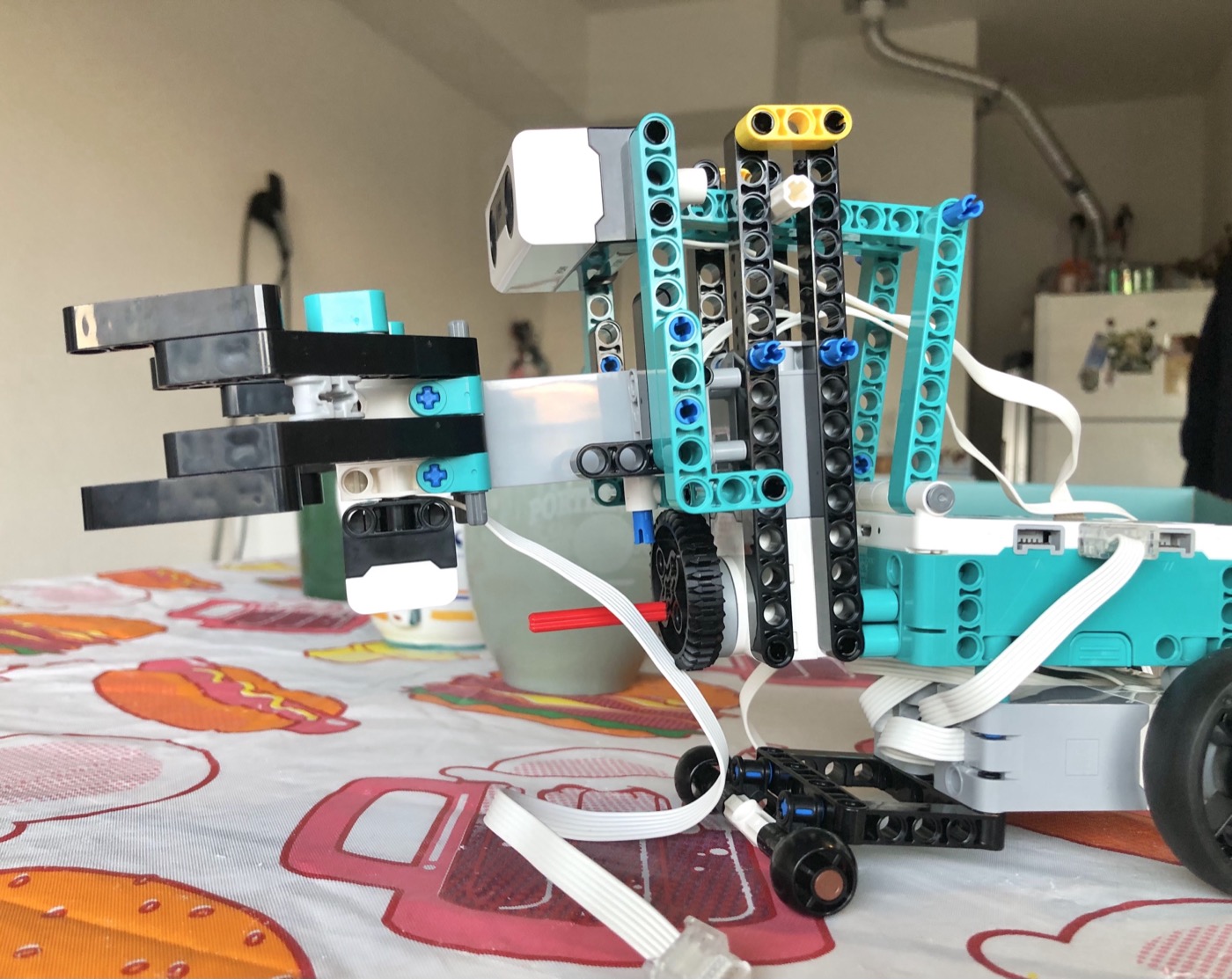 An in progress picture of 2021's garbage truck robot